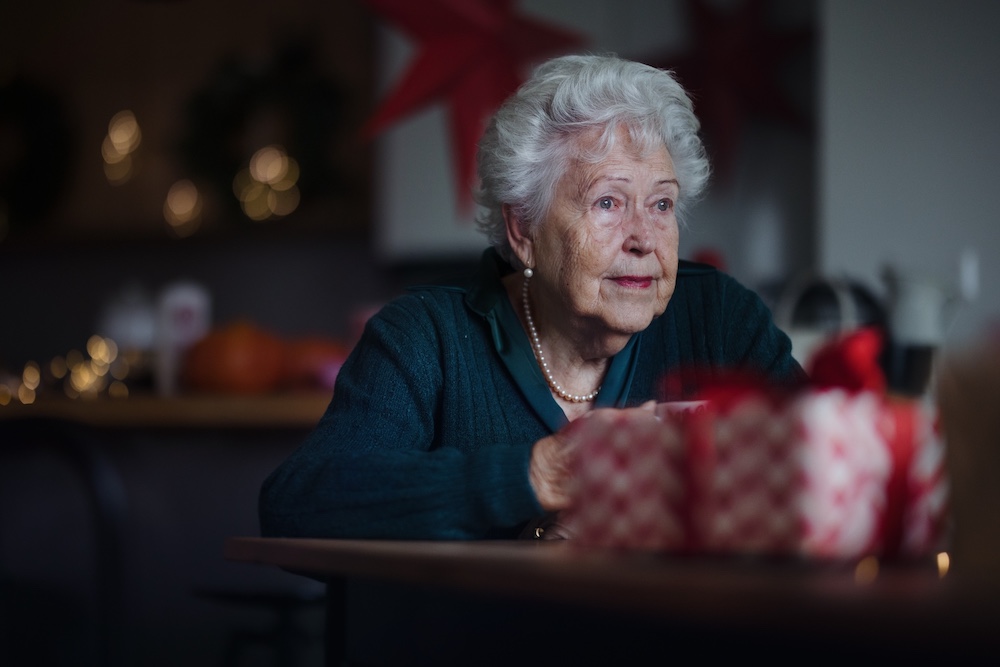 Care Resources – Unhappy senior person needing support around the holidays
